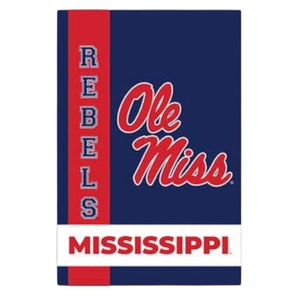 Magnolia Lane Collegiate Ole Miss Garden Flag Dorm Wall Yard Decor 12x18" - Picture 2 of 4